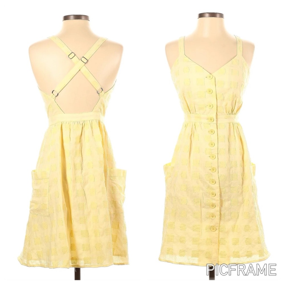 ModCloth | NWT Casual Eyelet Pocket Dress Yellow Anthropologie - Picture 1 of 11